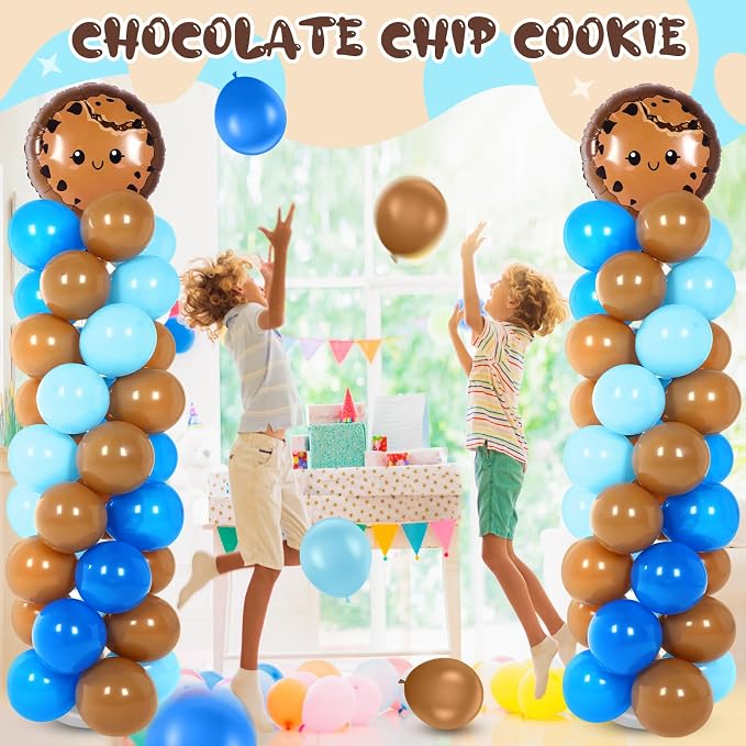 Jenaai 2 Set 163 Pcs Cookie Birthday Party Balloons Column Stand Kit Chocolate - Image 6