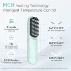 Cordless Hair Straightener Brush - Webeauty Portable On-The-Go Straightener for Women | USB Rechargeable, Fast Heating, 200M Negative Ions, 6400mAh, Perfect for Daily Commute & Short Trips (Ice Blue)