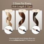 SRILabs CurlQ Curling Iron with 1.5 inch Extra Long Titanium Barrel, Ceramic Paddle Brush, and Thermal Brush with Rapid Heat Up, 12-Temperature Settings, and 360 Degrees Swivel Cord