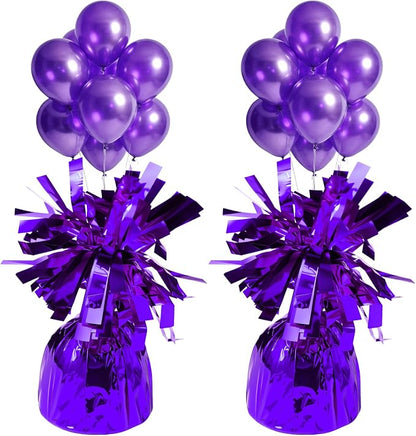 2 Pcs Balloon Weights Purple Metallic Anchor Balloon Holder by Unknown