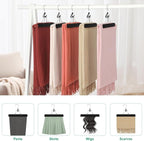 TOPIA HANGER 12 Pack Wooden Pants Hangers, Hair Extension Hangers Non Slip Skirt Hanger Wood Clamp with Velvet Padded 360° Swivel Hook for Jeans, Skirts, Trousers, Wigs CT67B
