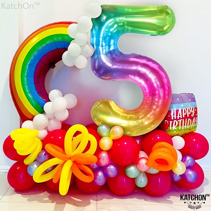 KatchOn Giant Rainbow 5 Balloon Number - Image 5