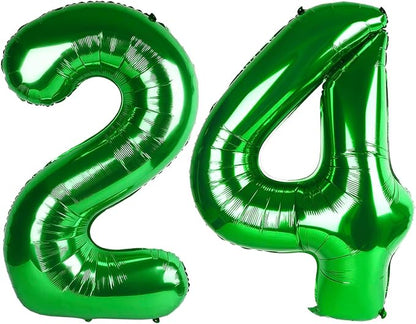 40 Inch Green Large Number 24 42 Birthday Balloon, Giant Number 24 42 Balloons by Upgesy
