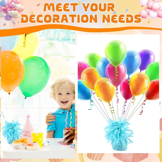 8 Pcs Baby Blue Metallic Balloon Weights Holder Anchors Balloon Holder Weights - Image 6