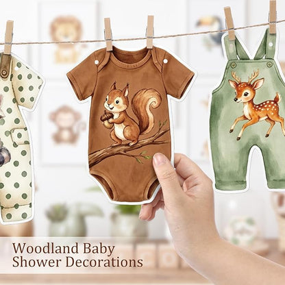 Frienda Woodland Animal Baby Shower Banner Gender Neutral Decorations Sage - Image 3