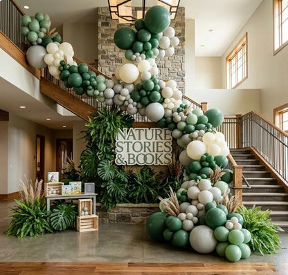 Pastel Green Balloon Garland Kit Different Sizes Double Stuffed Balloons Latex - Image 7