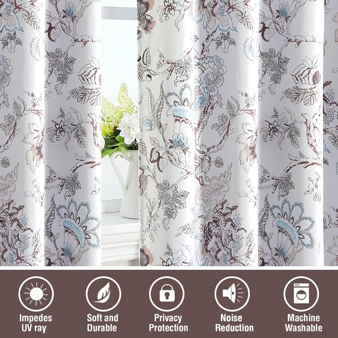 H.VERSAILTEX Blackout Curtains 108 Inch Length 2 Panels Set Floral Print - Image 7
