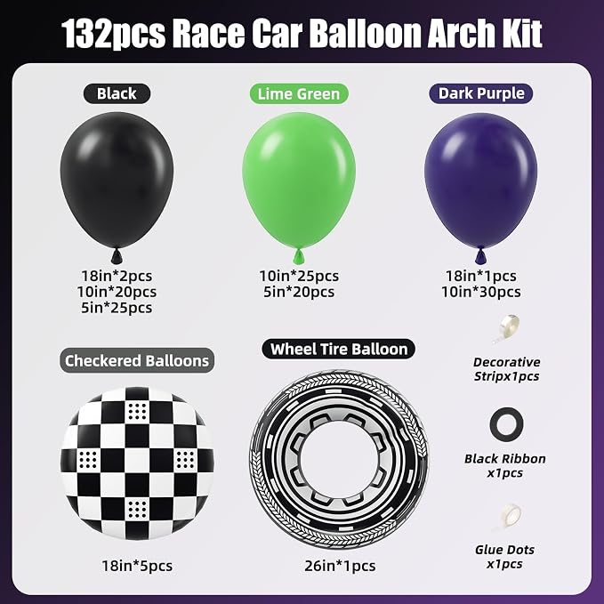 132pcs Truck Theme Balloon Garland Arch Kit - Image 2