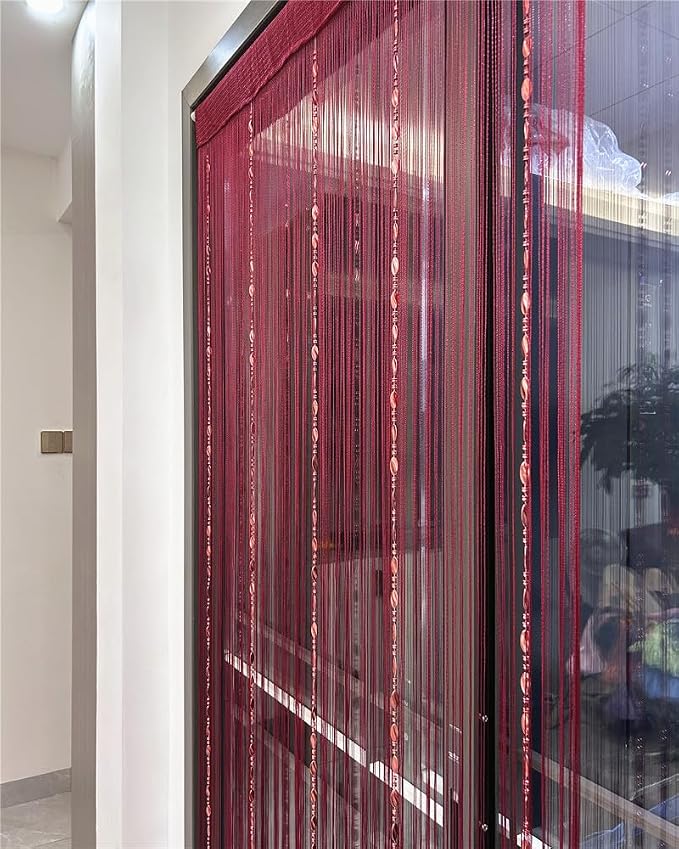 ave split 100cmX200cm Decorative Door String Curtain Beads Wall Panel Fringe - Image 6
