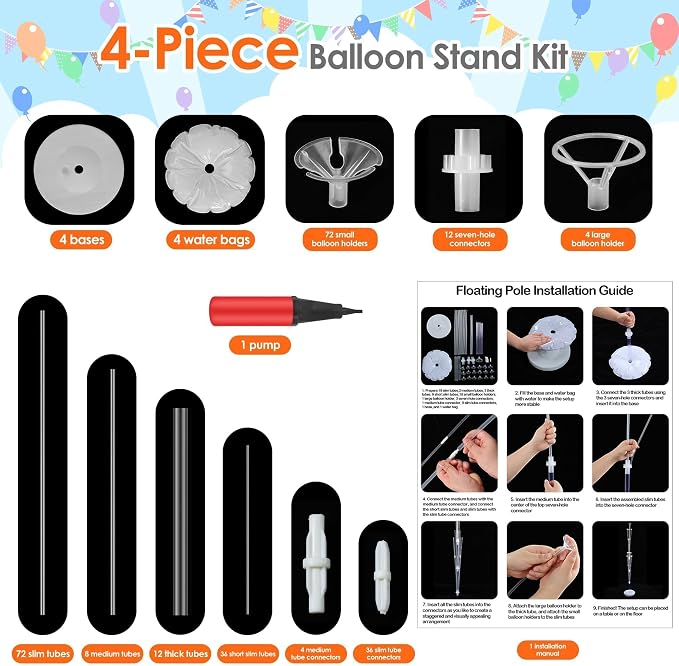 Aneco 4 Set Balloon Stand Kit - Image 3