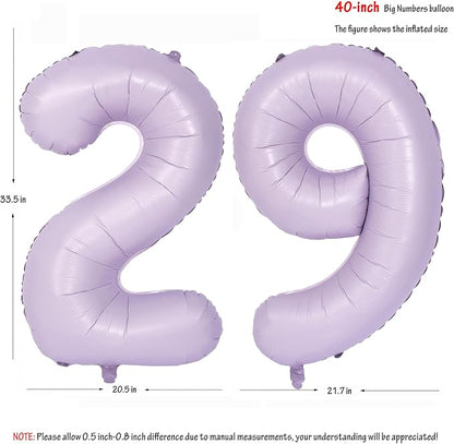 40 In Matte Purple Number Balloons Helium Foil Mylar Balloon Digital 29 | - Image 2