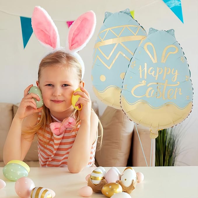 2Pcs Large 21.25 Inch Easter Eggs Balloons - Image 3