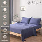 Bella Coterie | Luxury Bamboo Viscose Standard Size Pillowcase Set | 100% Organically Grown | Ultra Soft | Cooling | 2 Pcs [Twilight Blue]