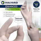 HALYARD Sterling SG Nitrile Powder-Free Exam Gloves, 3.7 mil, 9.5 Inches, Gray, X-Large, 41662 (Case of 2300)