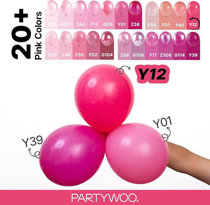 PartyWoo Hot Pink Balloons 127pcs Magenta Fuchsia Color 36 18 12 10 5 Inch | 36 - Image 4