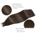 WENNALIFE Tape in Hair Extensions Human Hair, 20pcs 50g 16 inch Light Dark Brown Remy Hair Extensions Straight Human Hair Tape in Extensions Skin Weft Tape Extensions Human Hair