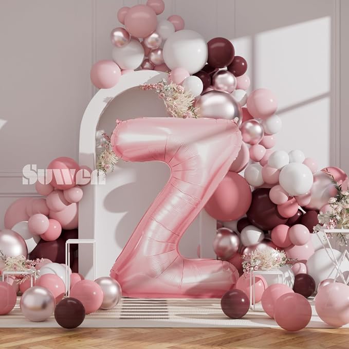 SUWEN 40 Inch Pink Large Z Letter Balloons Big Foil Helium A-Z | Jumbo Mylar - Image 3