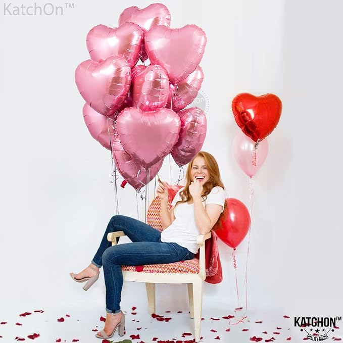 KatchOn Pink Heart Balloons 18 Inch, Light Pink Pride Month Decorations - Image 9