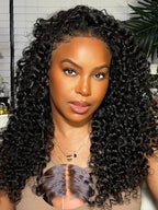 Julia Hair Bye Bye Knots Glueless Wig Curly Pre Cut Lace Front Wigs Human Hair for Women 12A Upgrade 7x5 Lace Closure Wig Pre Plucked with Pre Bleached Knots Put on and Go Natural Color 22 Inch