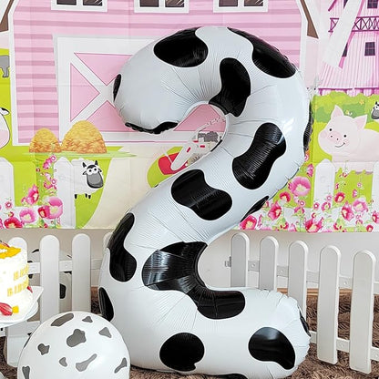 Cow Print Number 2 Balloon, Large 40 Inch Cow Number Birthday Balloons | Helium - Image 3