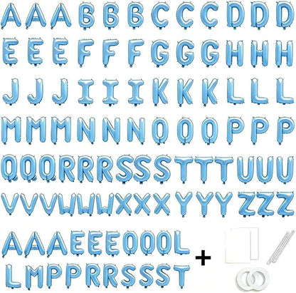 98 Pcs Baby Blue Letter Balloons, Custom 3 Set A-Z Set - Image 2