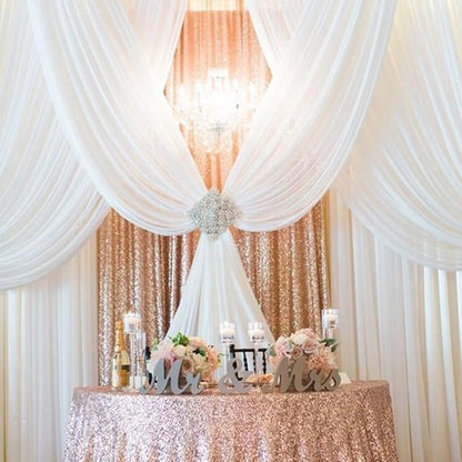 Rose Gold Sequin Backdrop Curtain 6 Pcs 2ftx8ft Wedding Party Backdrop Silver - Image 2