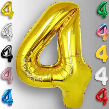 Gold Number Balloon 4 Mylar Foil Balloons 32 inch - Image 6