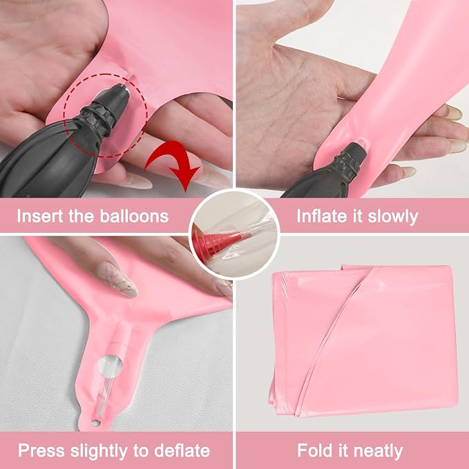6Pcs Baby Pink Round Foil Balloons, 22inch Large 4D Helium Light Pink Mylar - Image 9
