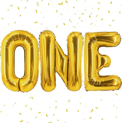 Biapian 40 Inch One Letter Balloons, Big Gold ONE Foil Balloons by BIAPIAN