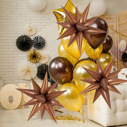 60 Pcs Star Balloons Explosion 12 Point Foil Cone Balloons Magic Balloon Large - Image 4