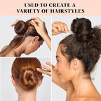 Kitsch U Shaped Hair Pins for Girls, Teens & Women | Hairpin Perfect for Updos, Ballet Buns & Wig Styling | Ideal Gifts for Women - 3 Inches & 2.5 Inches, Brown, 18Pcs