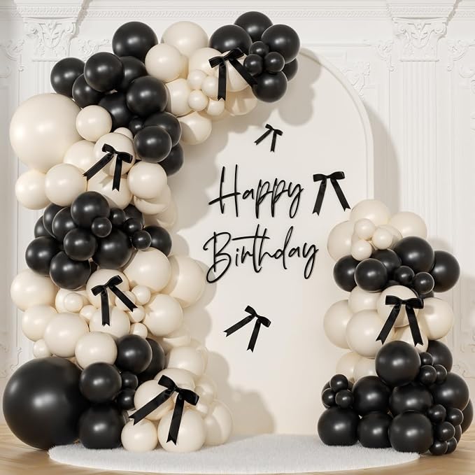 Black and Sand White Balloon Arch Kit by NUTTYBASH