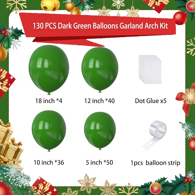 Dark Green Balloons Garland Arch Kit, Anniversary - Image 2