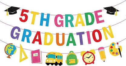 5th Grade Graduation Decorations Banner, Elementary Graduation Party Decor by Sereliy