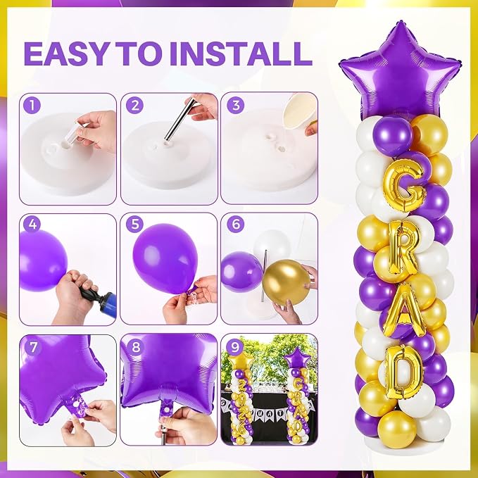 2 Sets Graduation Balloon Column Stand Kits - Image 4