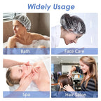 Aquior Shower Cap Disposable, 100 PCS Shower caps Large&Thick Waterproof Clear Plastic Elastic Hair Bath Caps For Women Kids Girls, Hotel and Hair Solon, Travel Spa, Home Use…