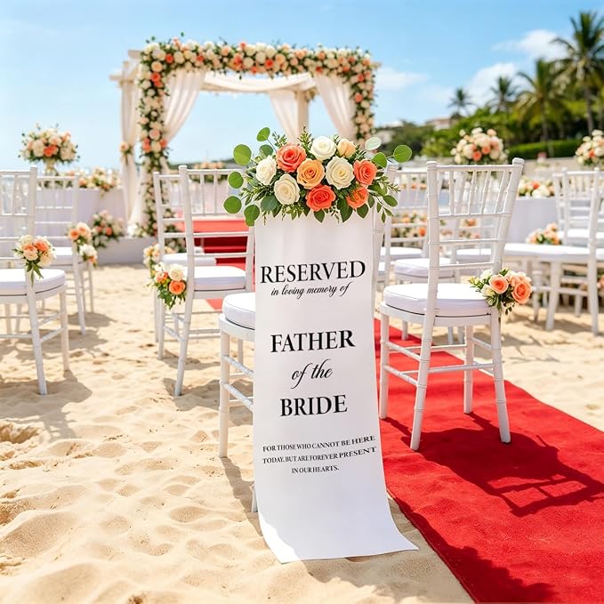 Reserved Father of the Bride Memorial Wedding Chair Sign - Image 5