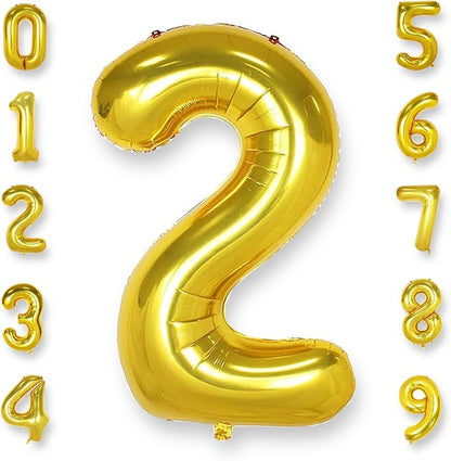AULE 40 Inch Gold 2 Balloon Number Foil 0-9 Birthday Big Numbers | Birthday by AULE