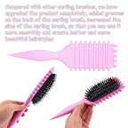 Curl Defining Brush, 1 PCS Curly Hair Brush, Brush for Curly Hair, for Combing and Shaping Men's and Women's Curls to Reduce Pulling (Pink)