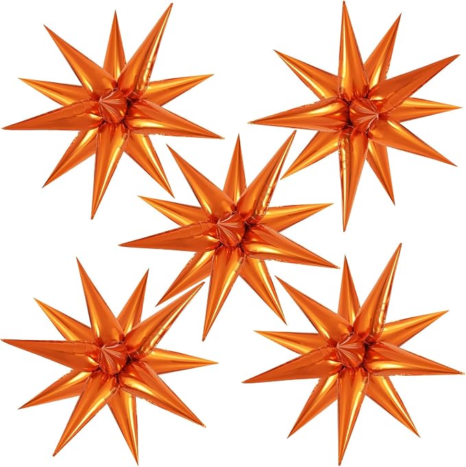60 Pcs Star Balloons Explosion 12 Point Foil Cone Balloons Magic Balloon Large by TOTAFAM