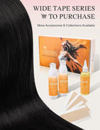 DOORES Invisi Edge Tape in Wide Hair Extensions Human Hair, Jet Black 4PCS Injection Tape ins 20g 22 Inch, Virgin Human 3 Inch Wide Injected Extensions Invisible