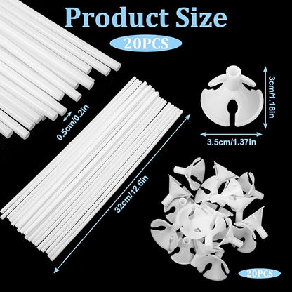 JJUNW 20 Pcs Balloon Sticks, Long Plastic Balloon Sticks - Image 2