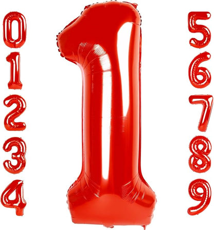 Balloons Number 40 Inch Red 1 Balloon by Mluchee