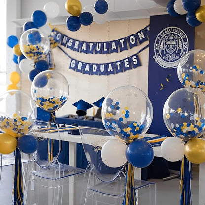 Royal Blue and Gold Balloons - Image 3