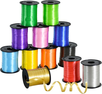 TONIFUL Curling Ribbon-12 Assorted Colors Balloon Curling Ribbons Set-240 Yards by TONIFUL