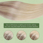 RUNATURE Balayage Clip in Hair Extensions, Natural Remy Thick Hair for Women, Double Weft Real Human Hair Extensions Clip Ins, 14 Inch 120g 7pcs #18/22/60 Ash Blonde Ombre to Bleach Blonde