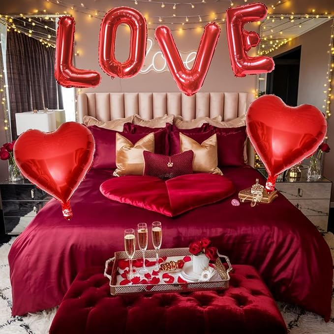 Love Balloons Banner and Heart Shaped Balloon, Love Balloons Decorations - Image 4