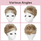 REECHO Hair Topper, Short Wiglet Hair Topper for Women with Thinning Large Coverage Synthetic Top Crown Hairpiece for Women - Dark Blonde