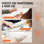 VEVOR Hair Steamer, 2 in 1 UV Ozone Hair & Facial Steamer with Detachable Bonnet Hood, Nano Ionic Face Steamer with 360° Rotatable Sprayer for Deep Conditioning, Perfect for Salon Spa Home Beauty