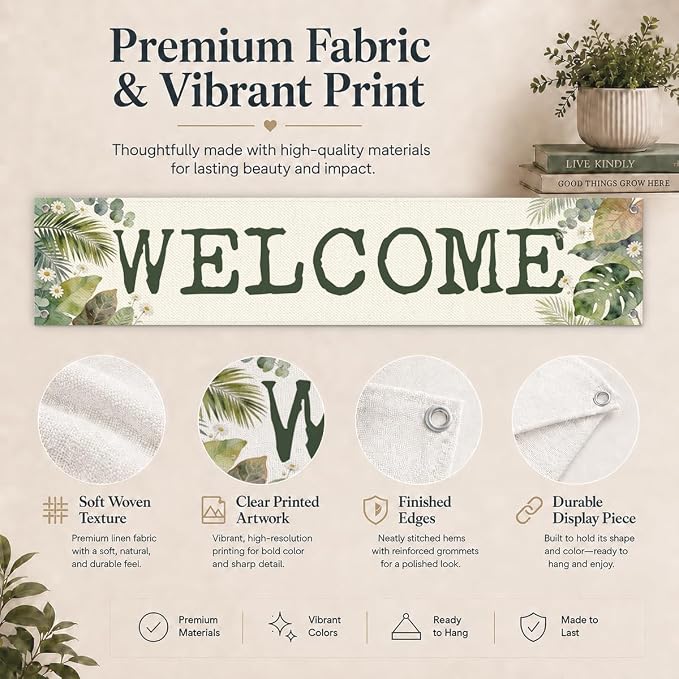 Welcome Banner Decorations for Home, Hanging Banner Wall Decor, Farmhouse Home - Image 5